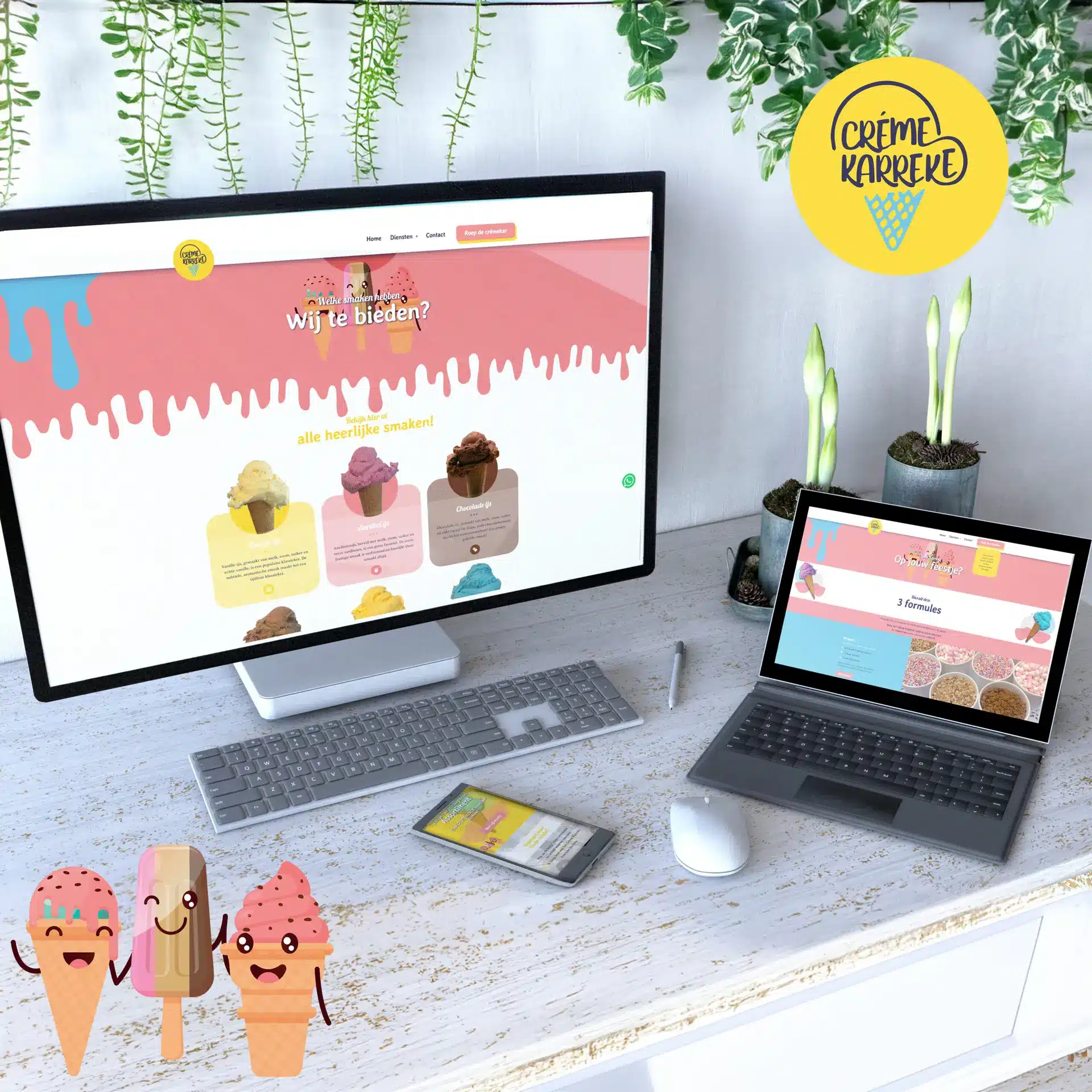 Webdesign - Creme karreke