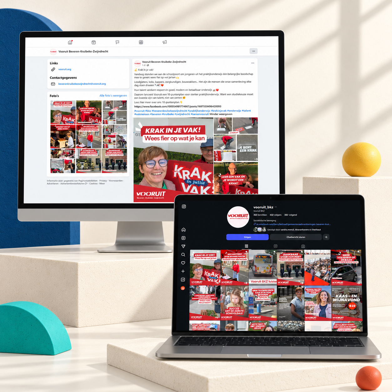 Vooruit BKZ – Social media beheer en grafisch ontwerp van Facebook- en Instagramberichten voor Vooruit BKZ door Studio NenHoekaf.